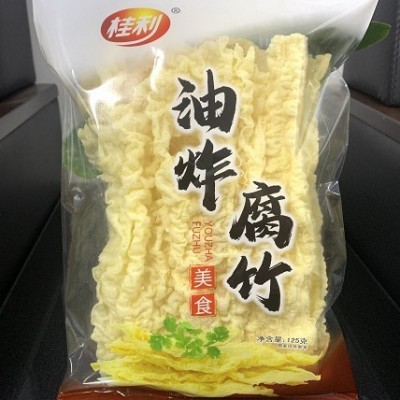 厂家桂利油炸腐竹螺蛳粉火锅食材麻辣烫米线配菜炸豆腐皮批发125g
