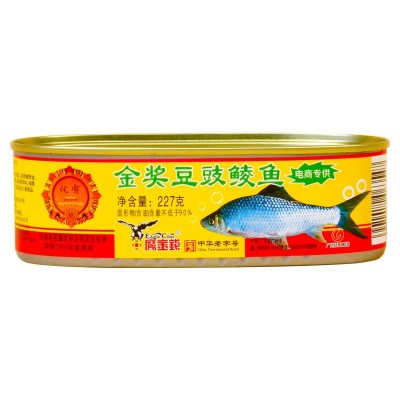 鹰金钱金奖豆豉鲮鱼罐头227g速食即食长期食物豆鼓鱼储备应急食品